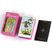 10,3 * 6 cm rožinės spalvos borto Tarot su vadovu pradedantiesiems su rožiniais paauksuotais kraštais, pagrįsta originalia Rider Waite sistema pink