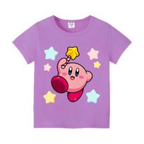 Kirby New T-shirt for Children Game Figure Tee Top Kawaii Anime Clothes Fashion Cartoon Short Sleeve Kids Loose Clothing Gift 100