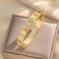 High-End Non-Fading Gold-Plated Kaleidoscope Titanium Steel Bracelet for Women auksas
