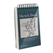 Professional Sketching Pad Twin Coil Binding Sketchbook 100 Sheets 68lb/100gsm Hardcover Drawing Pad for Artist Beginner 1 gray