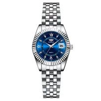 Shang Atsitiktinis kvarcinis laikrodis: Šviečiantis kalendorius, Unisex dizainas blue