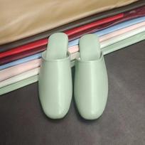 Prabangūs odiniai avikailio šlepetės viešbučiams ir svečių namams - Elegantiškos japoniško stiliaus namų šlepetės poroms Size 26 (Fits 37-38 EU) juoda