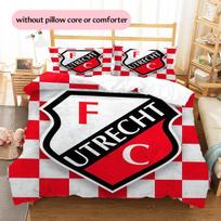 FC Utrecht Rašto Lovatiesė Namų Dekoras Gimtadienio Dovana (1 * antklodės užvalkalas + 2 * pagalvės užvalkalai, be šerdies) 135x200cm blue