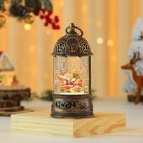 Christmas Music Box Golden Bird Cage Ornament With Santa Claus And Snowman Decor For Holiday Gift Elder Child