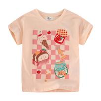 Children's Striped Flare Pants & Short Sleeve T-Shirt Set for Spring/Summer 7T (Height 120-130cm)