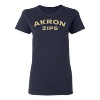Akron Zips Arch Logo Womens Shirt - Navy S