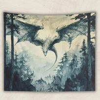 Fantasy Dragon Wall Tapestry Peach Skin Fabric Hanging Decor Artistic Mythical Creature Wall Art for Living Room Bedroom Decor 100x75cm