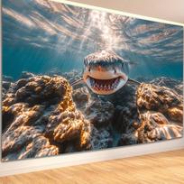 Underwater Shark Ocean Tapestry Marine Life Coral Reef Wall Hanging Sea Animal Decor Living Room Art Print 70x100CM