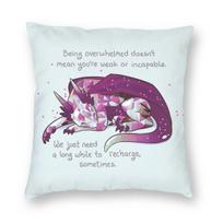 Mental Health Gemstone Dragon Square Pillowcase Polyester Linen Velvet Creative Zip Decor Throw Pillow Case Bed Cushion Cover Peach skin 18*18(CM)-1Pcs