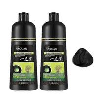 Yaguan žolinis juodasis rasos šampūnas, juodų plaukų dažymo šampūnas 3-in-1 dažo plaukų spalvą 1pcs juoda