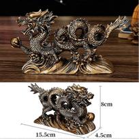 Feng Shui Dragon Statues, Chinese Dragon Figurine Home Attract Wealth and Good Luck (Bronze) - DD01