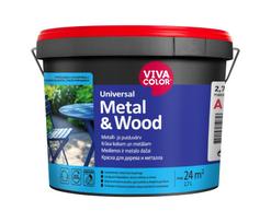 Medžio ir metalo dažai VIVACOLOR Universal Metal & Wood, 2,7 l, C bazė, pusiau blizgūs