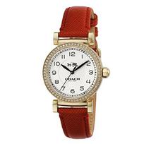 Coach Madison White Dial Red Leather Strap Watch for Women - 14502400 gray