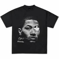 Derrick Rose Krepšinio Marškinėliai Unisex ir Moterims Spausdinti Oversized Estetiško Stiliaus Patogus Audinys Madingi Laisvalaikio Drabužiai M gray