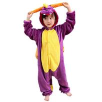 Cozy Purple Dragon Unisex Adult Animal Onesie Pajamas For Ultimate Comfort For Kids,130cm