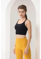 Seamless Shockproof Sports Bra - Thin Strap, High Elastic, Breathable, Solid Color, Beautiful Back Design