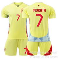 2024 m. Europos čempionatas Ispanija marškinėliai išvykos 7 Morata Nr. 17 Williams 19 Yamal futbolo marškinėlių komplektas 16#