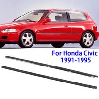 2 vnt./rinkinys Juoda automobilio durų lango stiklo sandarinimo juosta Honda Civic 1991-1995 m. red