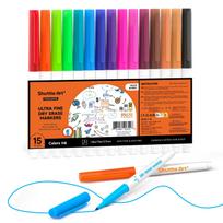 Shuttle Art Whiteboard Marker Erasable Marker Extra Fine Large Suitable for and LED Ideal for and 15-Color Set Pens, 0.7mm Tip, Capacity,