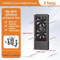Buitinis lango ištraukiamasis ventiliatorius be gręžimo, ištraukiamas stiklinio lango ištraukiamasis ventiliatorius, stiprus tylus greičio reguliavimas 38-44Cm retractable