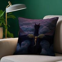 F-Fourth W-Wing Dragon Pillow Case Pillowcase Anti-Dustmite Pillow Invisible Zipper Silky Short Plush Sofa Cushion Cover Peach skin 18*18(CM)-1Pcs