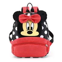 Disney Backpack Minnie School Bag Children's Cartoon Kindergarten School Bag Kawaii Pink Backpack Gift for Children 2pcs raudona