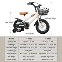 Kids Bike   for Girls Ages 3-7 Years with Training Wheels Basket Kids