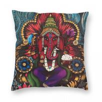 Ganesha Ganesh Hindu Deities Square Pillowcase Polyester Linen Velvet Printed Zip Decor Throw Pillow Case Home Cushion Cover 18 Peach skin 18*18(CM)-1Pcs