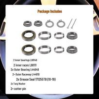 2-Piece Trailer Axle Bearing Kit with Grease Seal L68149 L44649 L44610 Polarlander