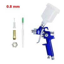 Professional Mini Air Paint Spray Gun Airbrush, 100ml Capacity, H-2000 Miniature Airbrush, Screw Inlet 1/4 , 0.8mm/1.0mm Nozzle white