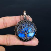 Tree Of Life Labradorite Pendant, 999 Copper Wire Wrap Pendant Gemstone Jewelry, Handmade Pendant Amazing Jewelry, Gift For Love 2.36 Inches