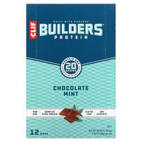 Clif Bar, Builder's Protein Bar, Šokolado ir mėtų skonio, 12 batonėlių, 68 g (2,40 uncijos) Kiekvienas