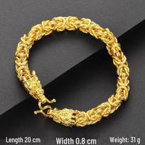Men's Dragon Head Necklace: Gold-Plated, Colorfast Fashion Accessory