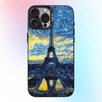 van Gogh Žvaigždėta naktis telefono dėklas iPhone17,16,15,14,13,12,11 Plus,Pro Max juodas saldaininis matinis smūgiams atsparus dangtelis iPhone13