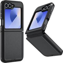 Tvirtas, itin patvarus, karinio lygio telefono dėklas, skirtas Samsung Galaxy Z Flip 7 FE 6 5 4, atsparus smūgiams, matinis, su spaustuku, kietas apsauginis dangtelis Galaxy Z Flip6 juoda