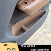 For Volvo XC60 S90 S60 door storage box pocket door slot pad storage bag storage 18-26 XC60 brown 4pc