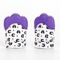 Newborn Anti-Scratch Chewable Teething Mittens - Silicone Baby Hand Protection for Autumn/Winter Small violetinė