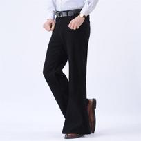 Men's Stretch Bootcut Trousers – Slim Fit Flare Pants with Belt Loop, Business Casual, Black, Comfortable & Stylish for Work & Night Out 28 juoda