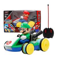 Super Mario Bros Kart nuotolinio valdymo elektrinis automobilis žaislas vaikams, Mario Luigi LED šviečiantis muzikinis Kart automobilis žaislai Vaikų dovana žalia