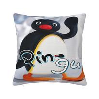 Pingus Cartoon Penguin Printed Pillowcases Cushion Cover Throw Pillow Cover Soft And Sweet Home Decoration Square Multi Size Peach skin 18*18(CM)-1Pcs