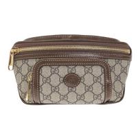 Gucci fanny pack GG Retro series, retro old flower logo, canvas and leather 90cm shoulder strap, basic package (bag + dust bag), printed version ruda