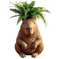 Funny Planter Pot, Middle Finger Dog Flower Pot, Resin Succulents Planter for Indoor Outdoor, Creative Desktop Decor & Gag Gift for Dog Lovers beige