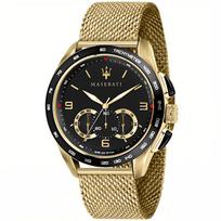 Maserati R8873612010 Traguardo Chronograph Juodas Ciferblatas Vyriškas Laikrodis 45mm auksas