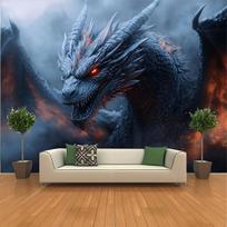 1pc Fantasy Dragon Fiery Pattern Tapestry - Polyester Fabric, Machine Washable, Suitable for Bedroom Living Room Decoration 70x100cm