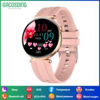 SACOSDING Moteriškas išmanusis laikrodis EKG PPG Sveikatos sekimo laikrodis AMOLED ekranas Skambutis AI GPT balso asistentas Kraujo deguonis Moteriškas išmanusis laikrodis 1,32 colio