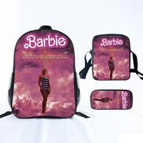 Barbie Princess School Bag Threepiece Set With Oxford Fabric For Girls Student Use Style 1