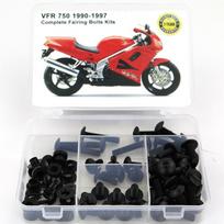 Tinka Honda VFR 750 1990-1997 Motociklui Pilnas Komplektas Plastikinių Detalių Varžtų Rinkinys Plieniniai Kėbulo Varžtai Plastikinių Detalių Klipsai Veržlės juoda