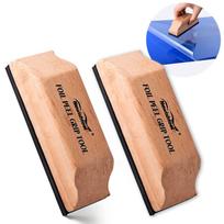 EHDIS 2pcs Peel Grip Tools Car Vinyl Wrap Window Foil Tints Sticky Protection Film Removal Scraper Rubber Surface Wooden Handle