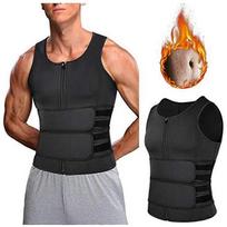 Men Body Shaper Waist Trainer Sauna Vest Double Belt Abdomen Slimming Sweat Vest Fitness Belt S