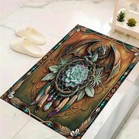 Dreamcatcher Dragon Wolf Carpet Rug for Living Room Bedroom Home Sofa Decoration, Kids play Non-slip Floor Mat 40x60cm( 15x23in )
